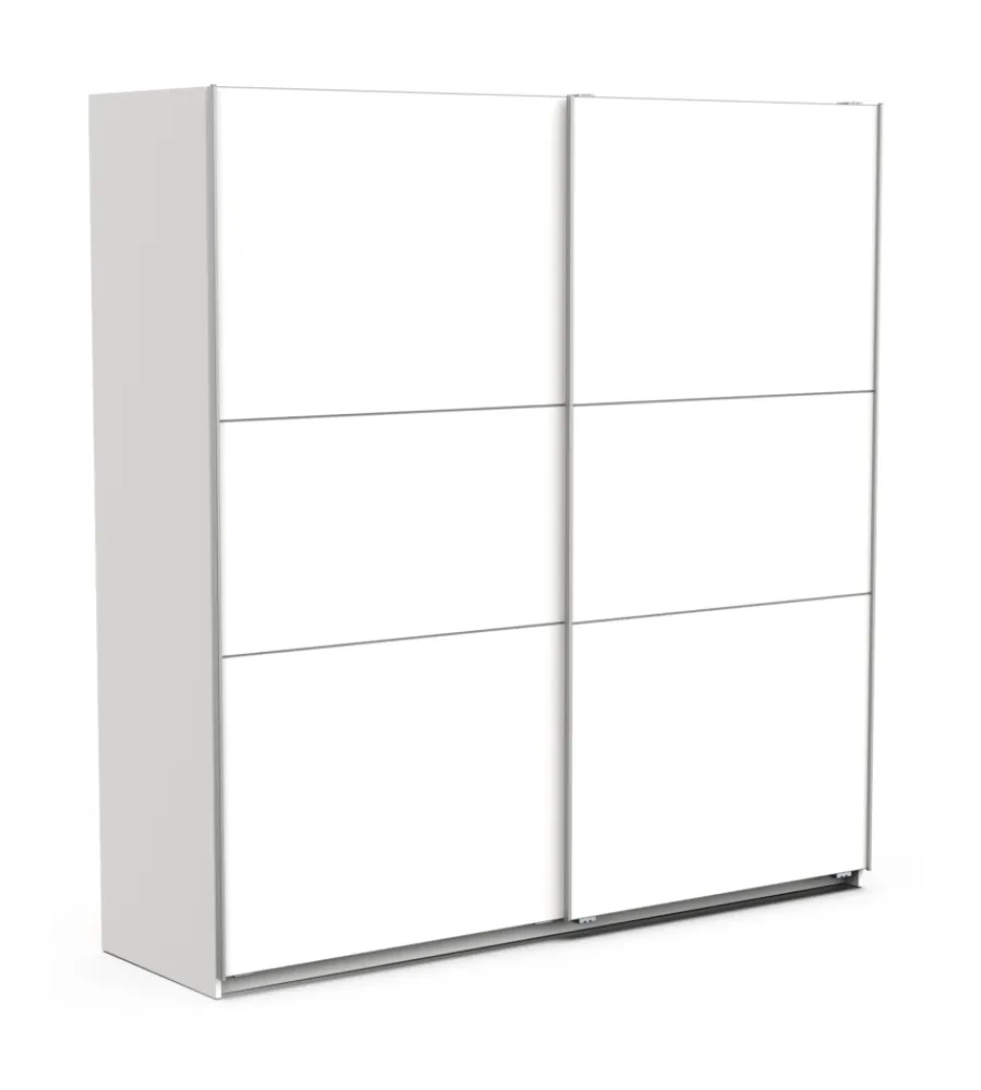 Armadi- Armadio "ghost" bianco con ante scorrevoli, 194x59x203 cm