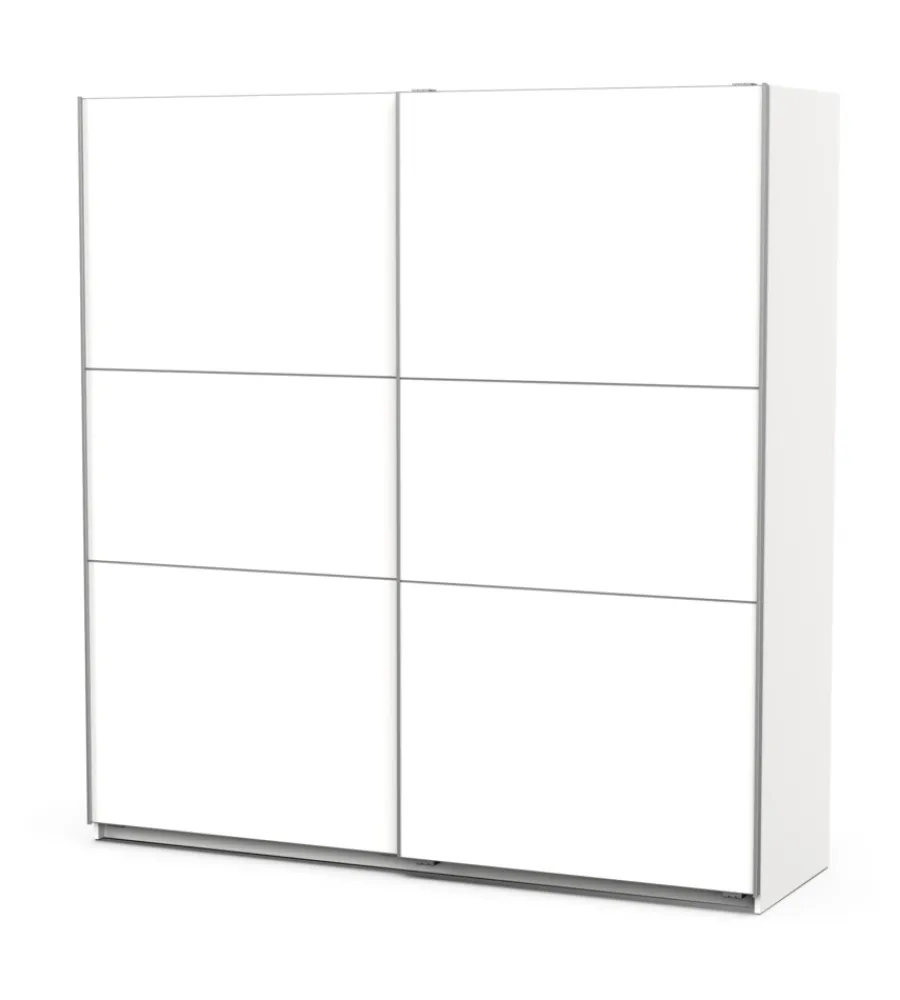 Armadi- Armadio "ghost" bianco con ante scorrevoli, 194x59x203 cm