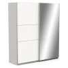 Sale Armadio "ghost" bianco con ante scorrevoli e specchio, 178x59x203 cm Armadi