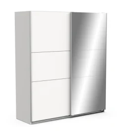 Sale Armadio "ghost" bianco con ante scorrevoli e specchio, 178x59x203 cm Armadi