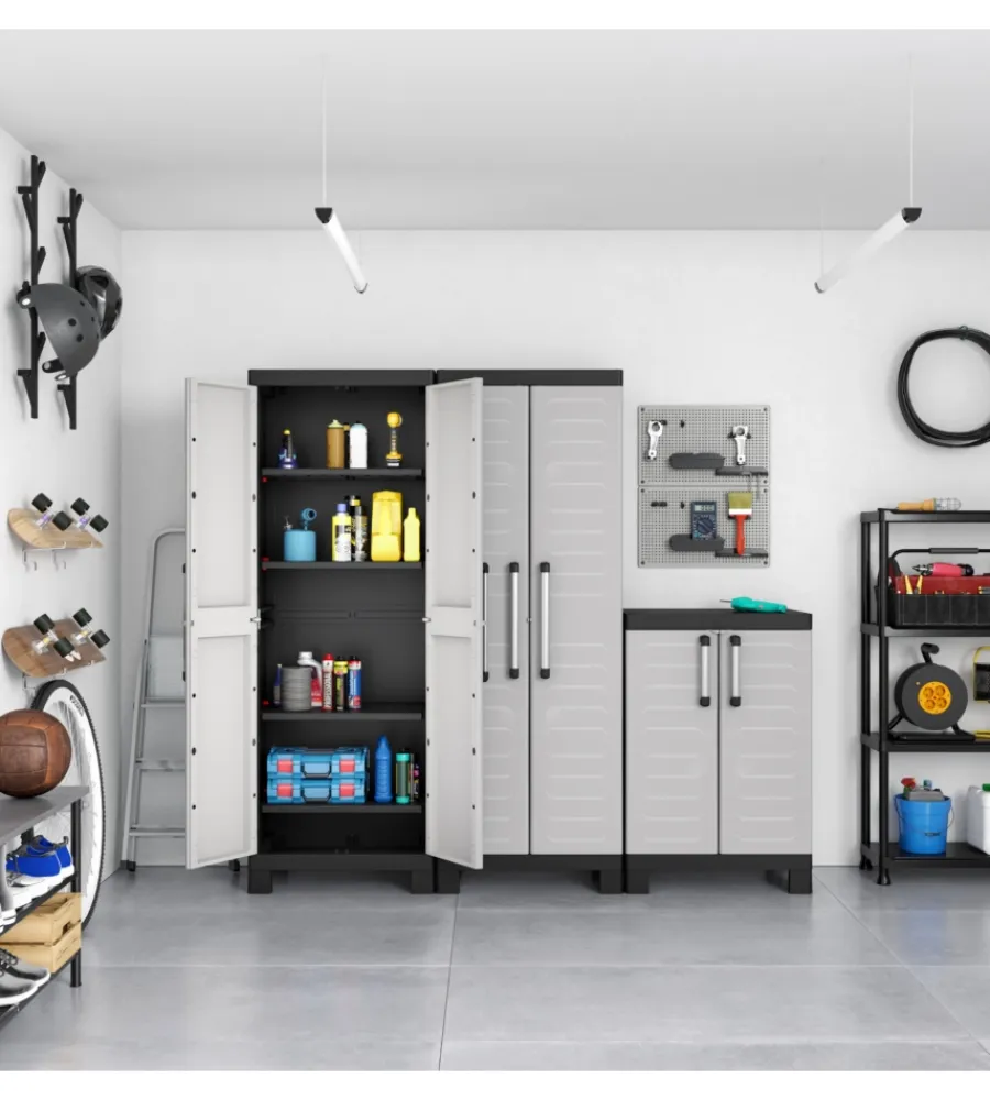 Keter Riponimento In Resina|Armadio in resina alto "detroit" grigio, 65x45x182 cm