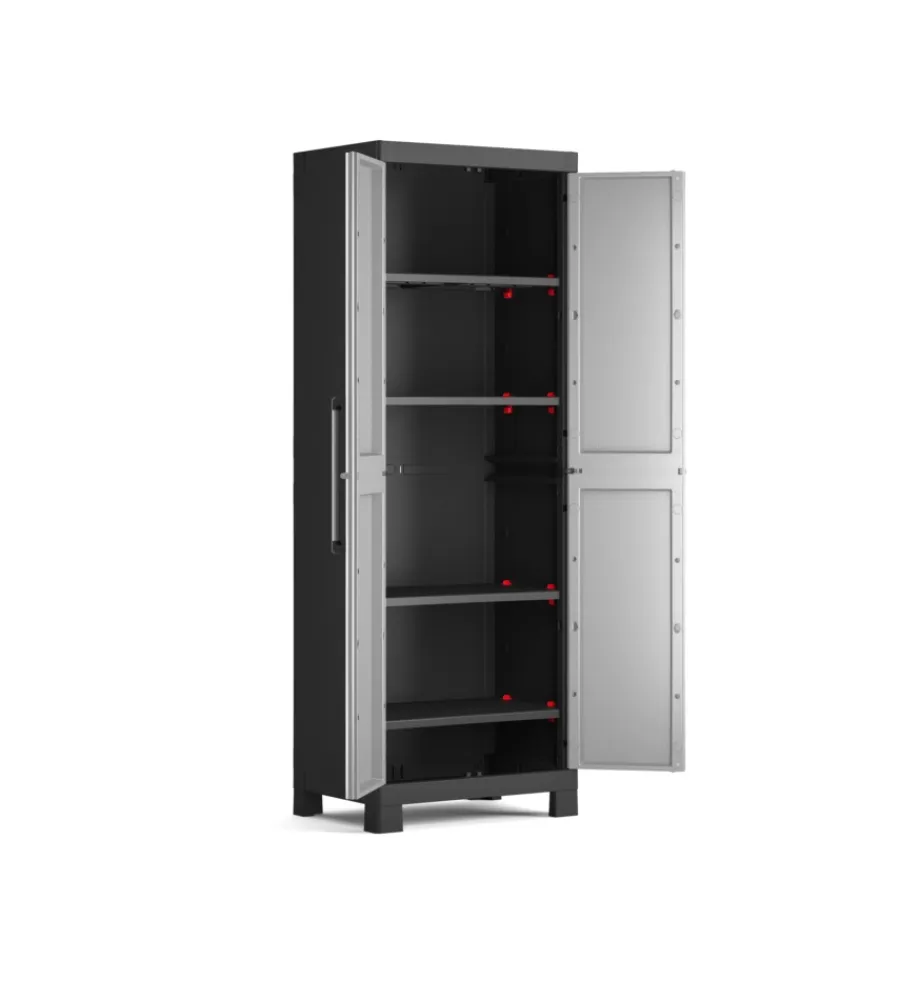 Keter Riponimento In Resina|Armadio in resina alto "detroit" grigio, 65x45x182 cm