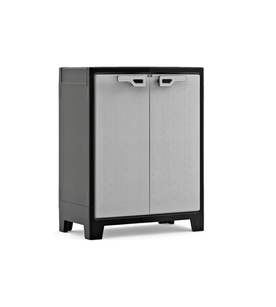 Riponimento In Resina-Keter Armadio in resina basso "titan" grigio, 80x44x100 cm