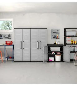 Sale Armadio in resina basso "detroit xl" grigio, 89x54x93 cm Riponimento In Resina