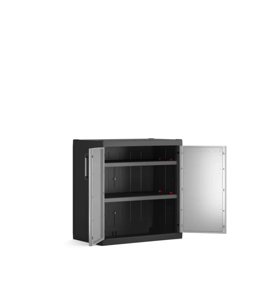 Sale Armadio in resina basso "detroit xl" grigio, 89x54x93 cm Riponimento In Resina