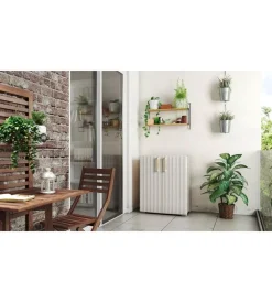 Keter Riponimento In Resina|Armadio in resina basso "groove" grigio 80x45x98 cm
