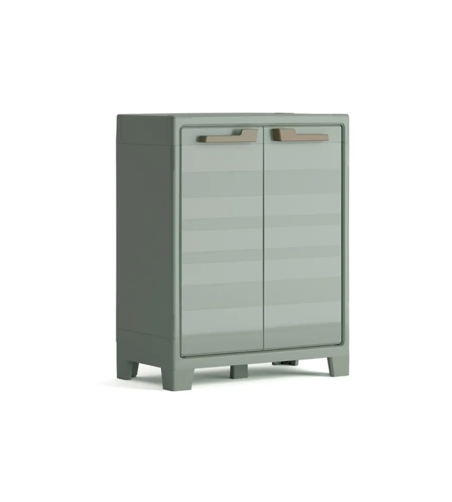 Clearance Armadio in resina basso "planet" grigio 80x44x100 cm Riponimento In Resina