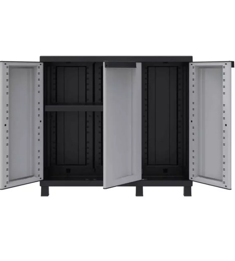 Best Armadio in resina basso "twist black 102b", 102x39x91,5h cm Riponimento In Resina