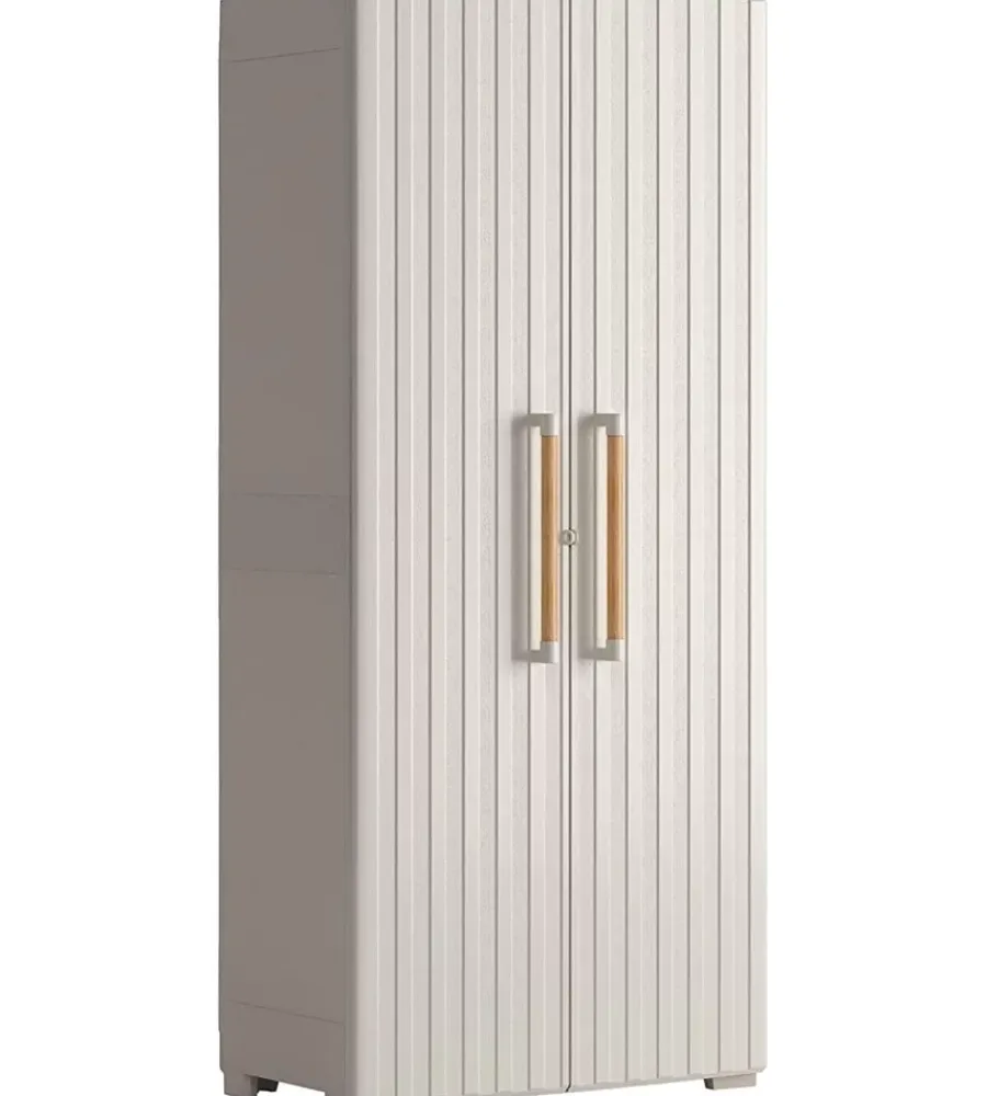 Riponimento In Resina-Keter Armadio in resina multispace "groove" beige 80x45x180 cm