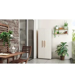 Riponimento In Resina-Keter Armadio in resina multispace "groove" beige 80x45x180 cm