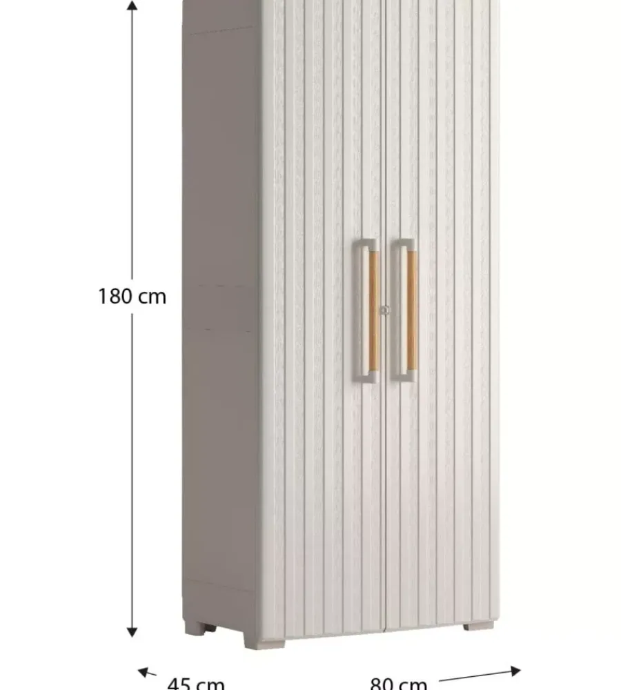 Riponimento In Resina-Keter Armadio in resina multispace "groove" beige 80x45x180 cm