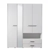 Armadi-BellaHome Armadio "lisbona" 4 ante bianco, 161x55x205 cm