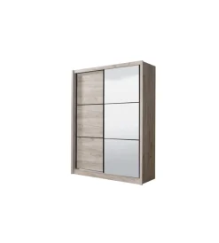 Armadi-BellaHome Armadio "madrid" 2 ante scorrevoli con specchio, 166x60x215 cm