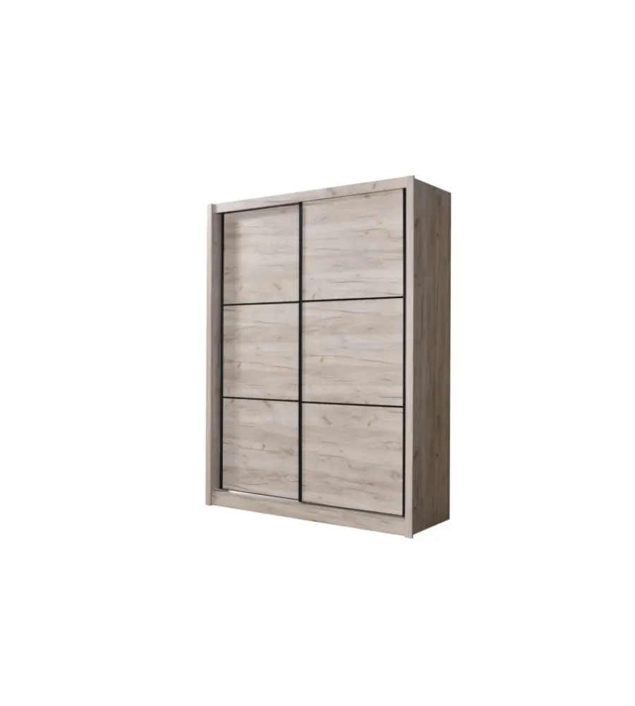 BellaHome Armadi|Armadio "madrid" 2 ante scorrevoli quercia, 166x60x215 cm