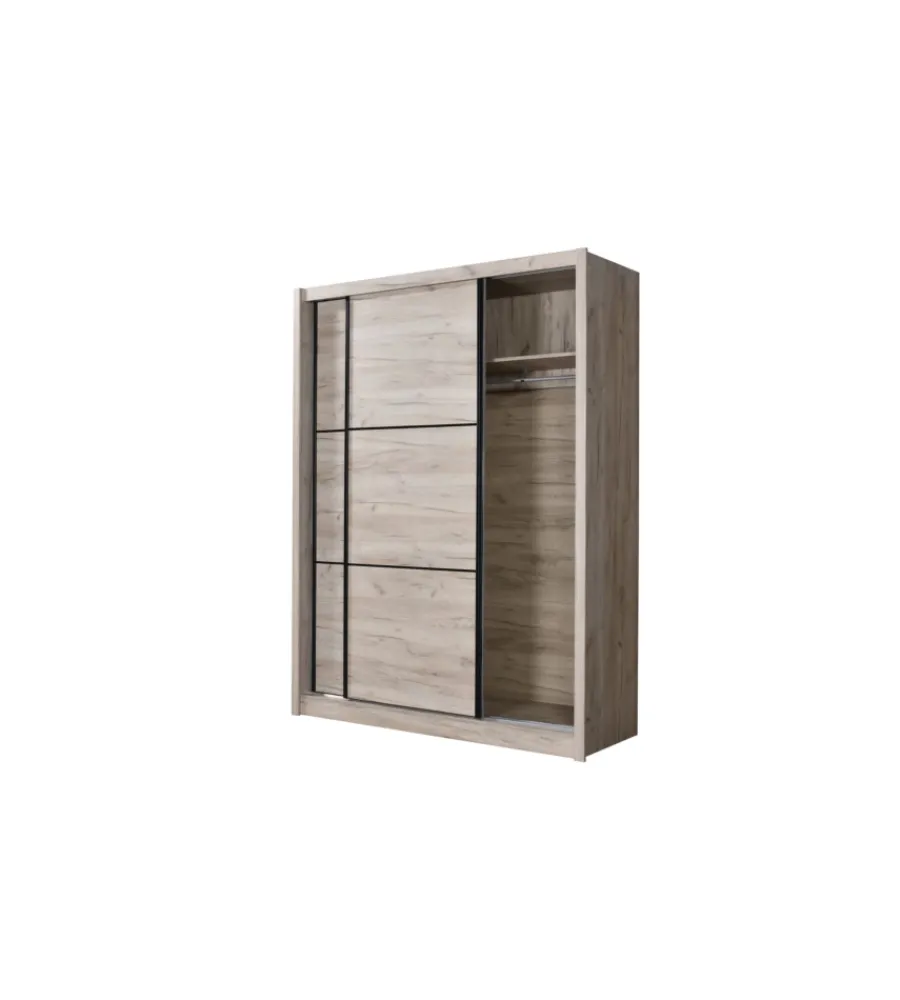 BellaHome Armadi|Armadio "madrid" 2 ante scorrevoli quercia, 166x60x215 cm