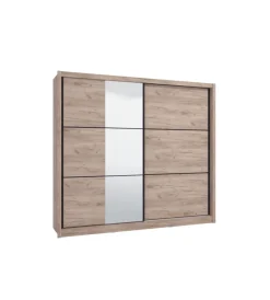Armadi-BellaHome Armadio "madrid" 2 ante scorrevoli quercia, 242x60x215,5 cm