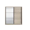 BellaHome Armadi|Armadio "madrid" 2 ante scorrevoli con specchio, 212x61x215 cm