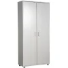Armadi-BellaHome Armadio multifunzione in laminato bianco venato alto 78x35x170 cm