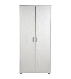 Armadi-BellaHome Armadio multifunzione in laminato bianco venato alto 78x35x170 cm