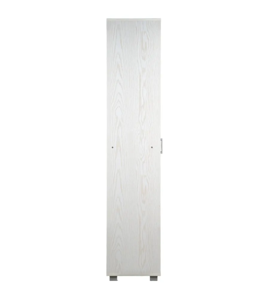 Armadi-BellaHome Armadio multifunzione in laminato bianco venato alto 78x35x170 cm