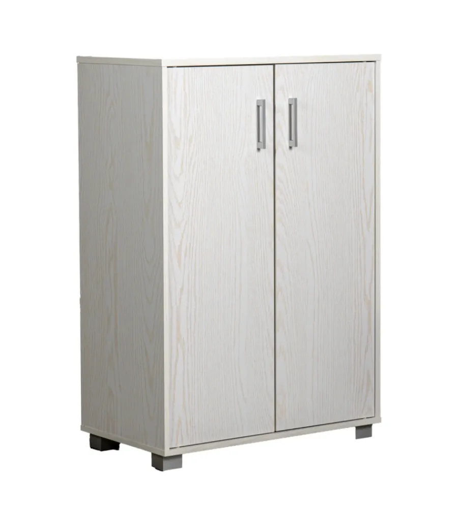 Discount Armadio multifunzione in laminato bianco venato basso 60x35x90 cm Armadi