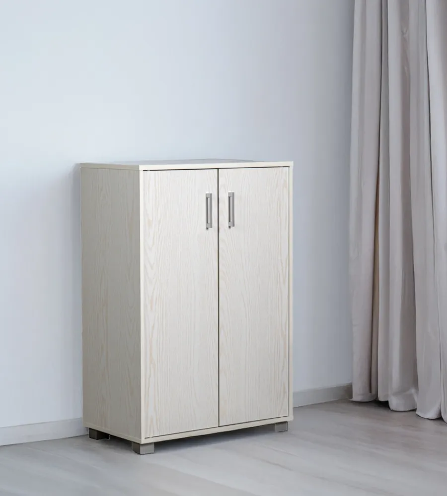 Discount Armadio multifunzione in laminato bianco venato basso 60x35x90 cm Armadi