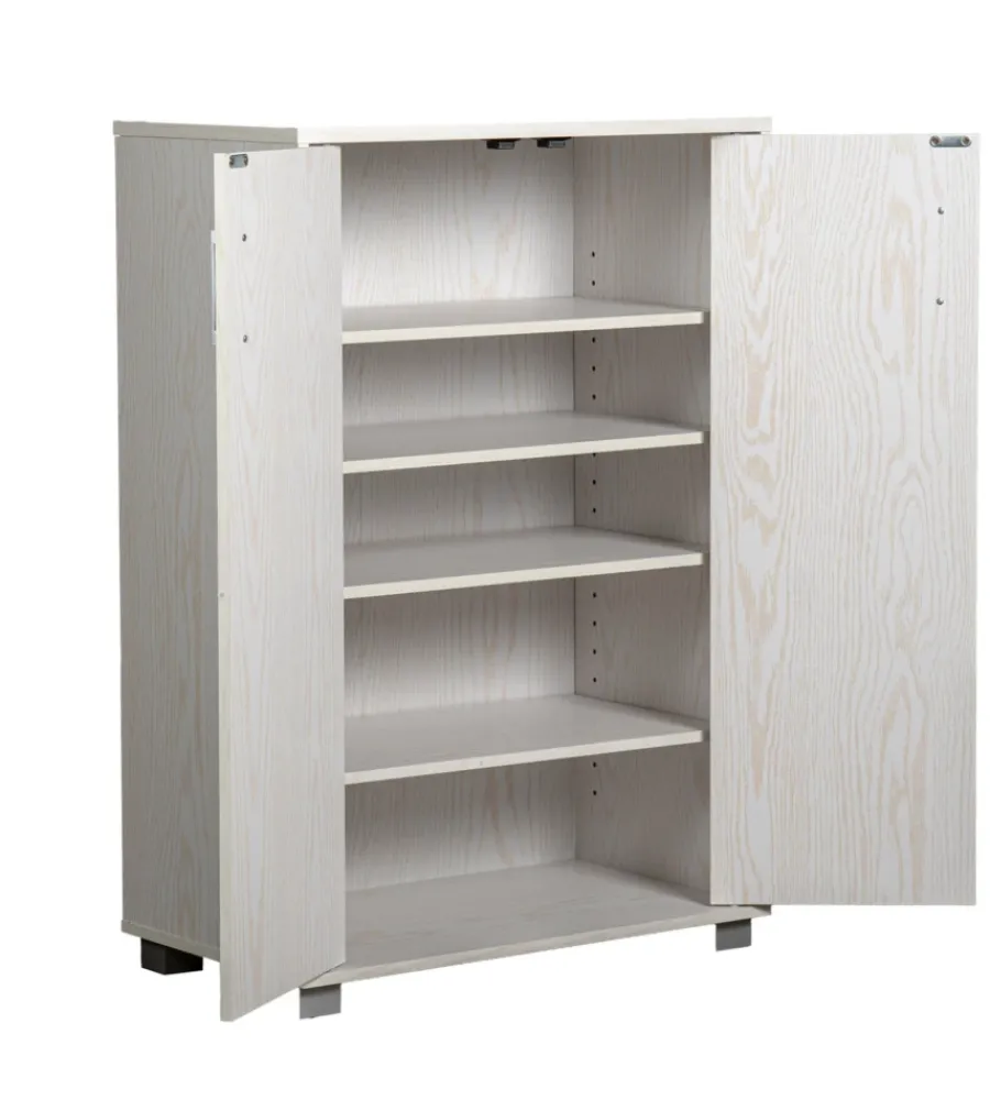 Discount Armadio multifunzione in laminato bianco venato basso 60x35x90 cm Armadi