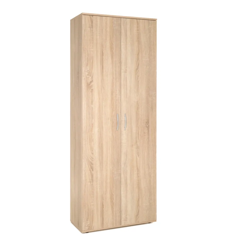 Armadi- Armadio multifunzione in mdf effetto quercia 70x187x34 cm