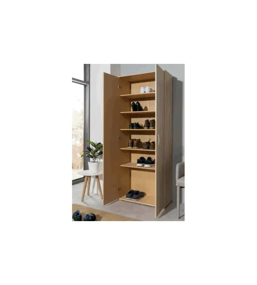 Armadi- Armadio multifunzione in mdf effetto quercia 70x187x34 cm
