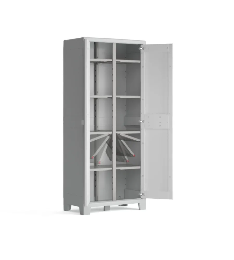 Riponimento In Resina-Keter Armadio multispace "maximo" in resina grigio chiaro 80x44x182 cm