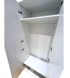 Armadi- Armadio multiuso 6 ante bianco 240x52x207 cm