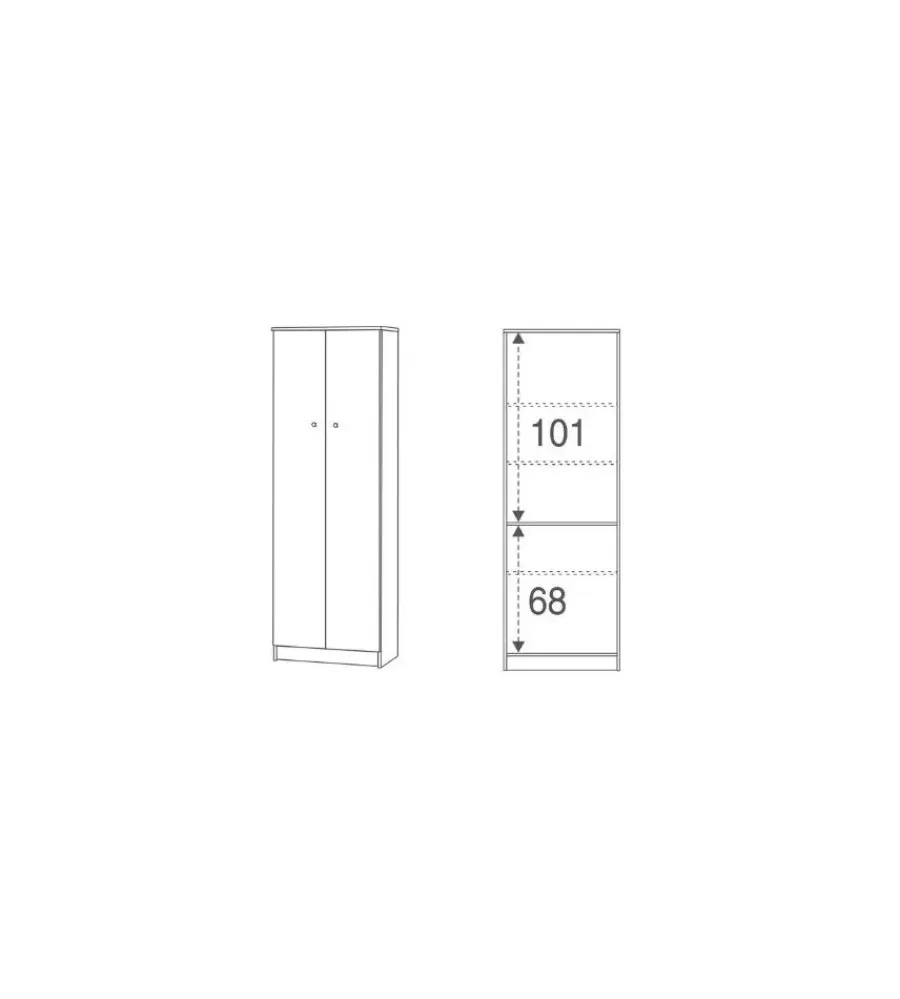 Mobili Multiuso-Sarmog Armadio multiuso con due ante battenti, 62x34x183 cm