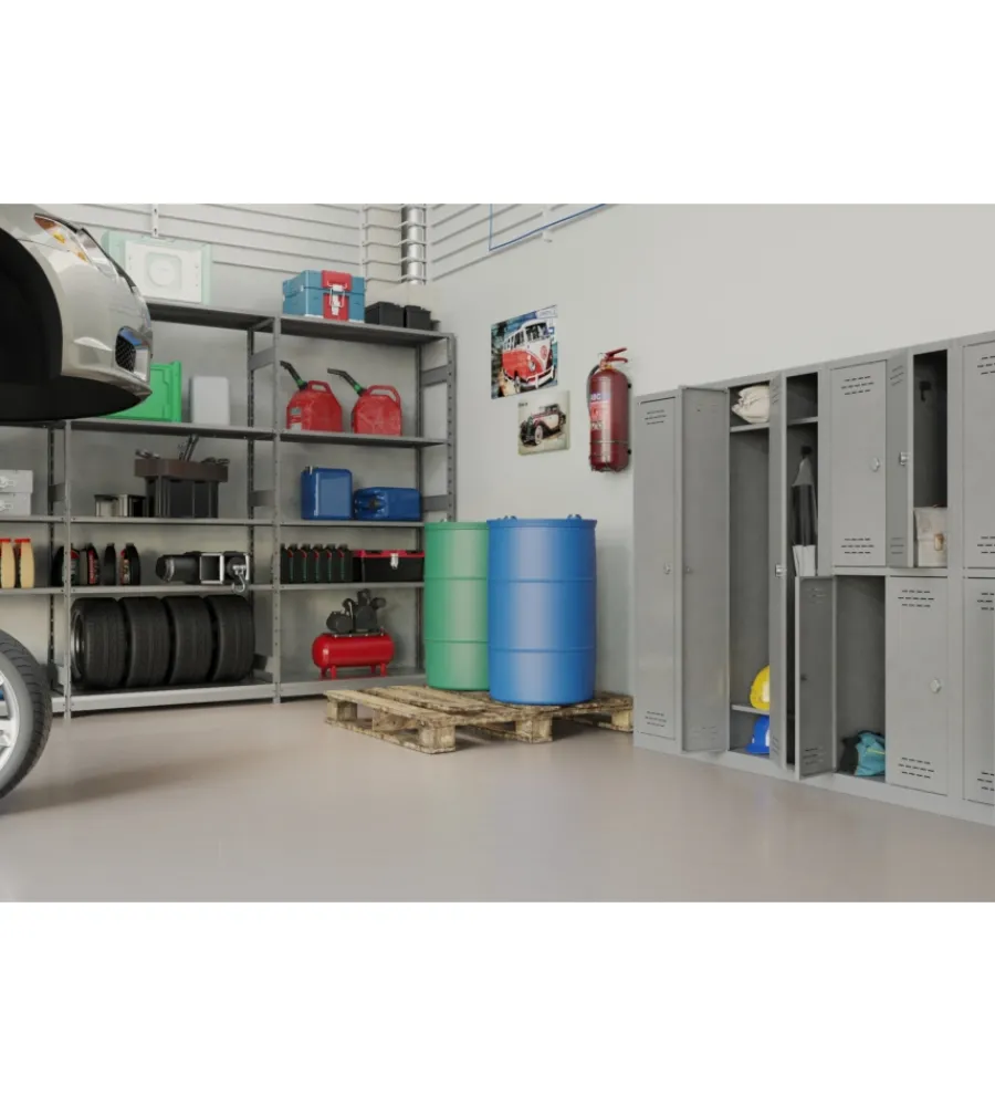 Outlet Armadio multiuso in metallo con 3 piani, 60x40x167 cm Officina E Garage