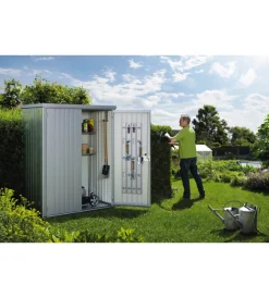 Contenitori Da Esterno-Biohort Armadio per attrezzi "misura 150" argento metallizzato 155x83x182,5 cm - 34010