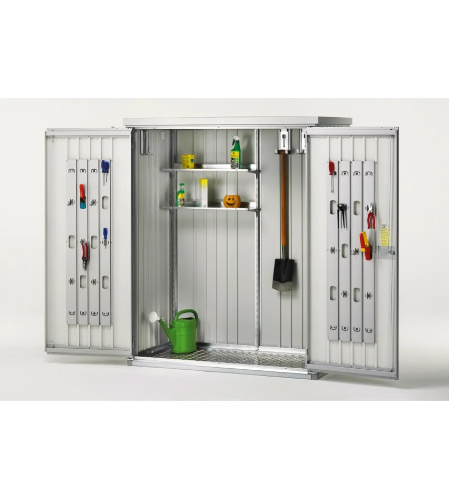 Contenitori Da Esterno-Biohort Armadio per attrezzi "misura 150" argento metallizzato 155x83x182,5 cm - 34010