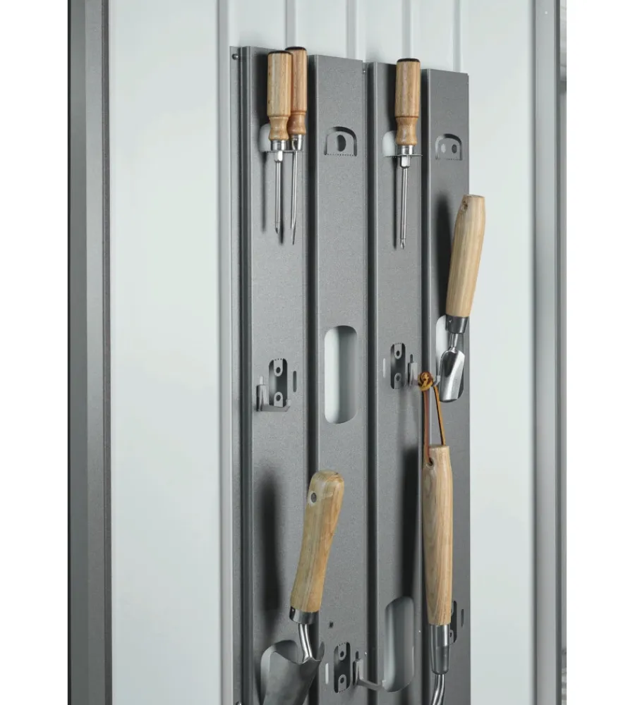 Biohort Contenitori Da Esterno|Armadio per attrezzi "misura 190" in acciaio zincato grigio quarzo metallizzato, 191x83x182,5 cm - 30060