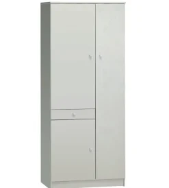 Mobili Multiuso-Sarmog Armadio portabiancheria 3 ante 1 cassetto, 77x34x183 cm