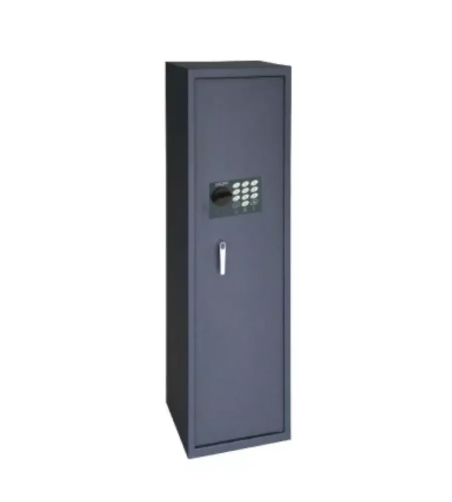 Serratura E Sicurezza|Armadio portafucili elettrico 5 posti in acciaio con tesoretto, 30x30x145 cm