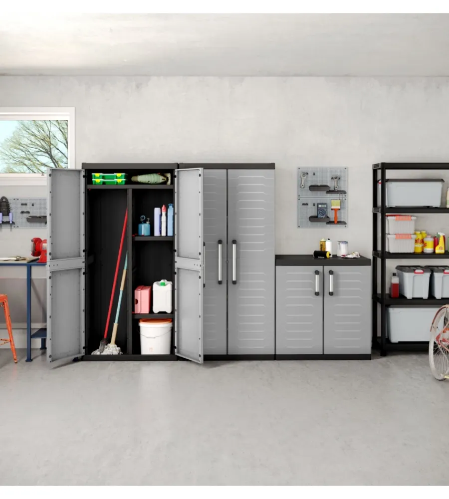 Riponimento In Resina-Keter Armadio portascope in resina "detroit" grigio, 89x54x182 cm