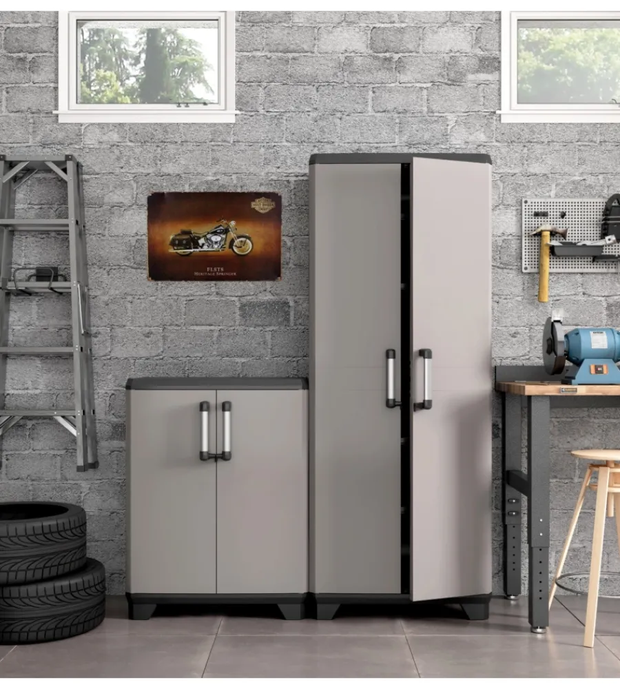Riponimento In Resina-Keter Armadio portascope "sistema new" in polipropilene grigio 68x39x173 cm
