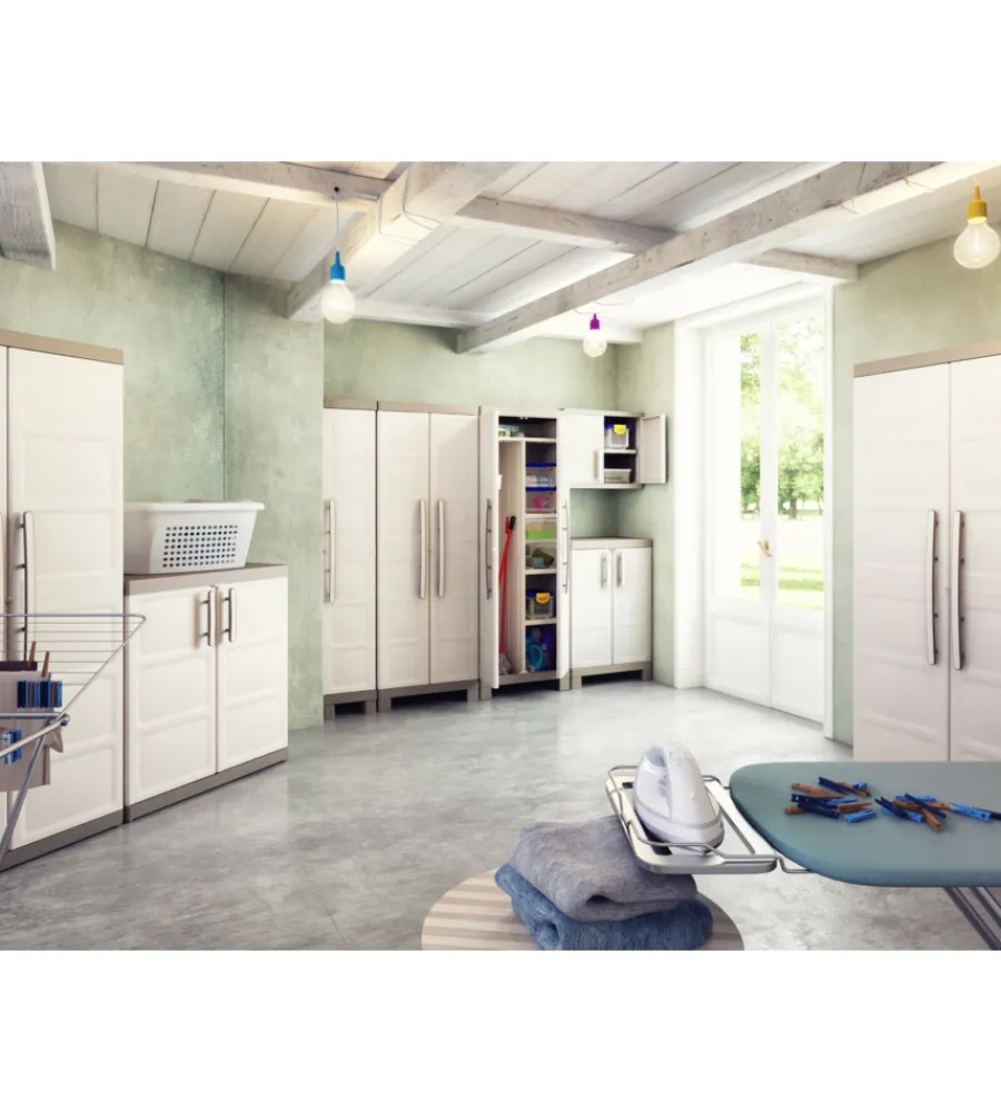 Online Armadio portascope "excellence" in resina beige, 65x45x182 cm Riponimento In Resina
