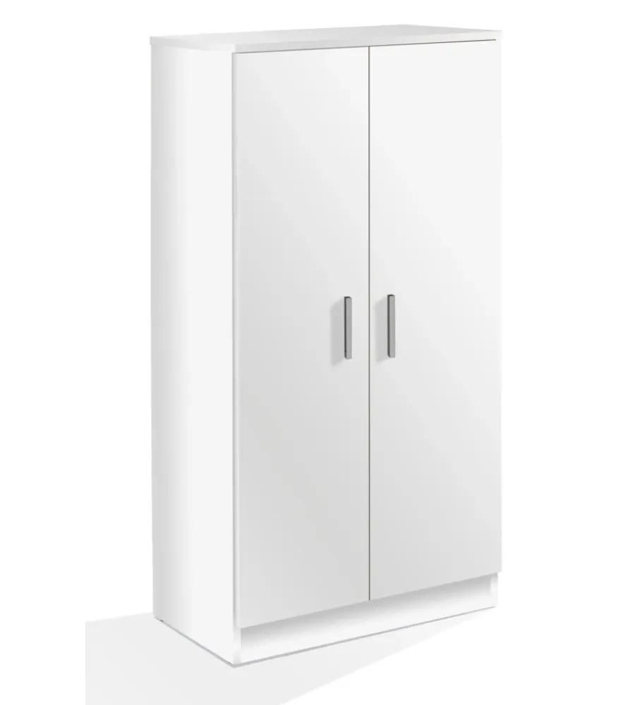 Scarpiere|Armadio scarpiera bianca con 2 ante, 55x108x36 cm