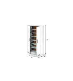 Scarpiere|Armadio scarpiera bianca con 2 ante, 55x108x36 cm