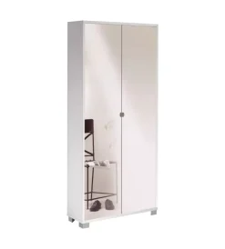 Best Armadio scarpiera bianca con ante a specchio, 83x190x29 cm Scarpiere