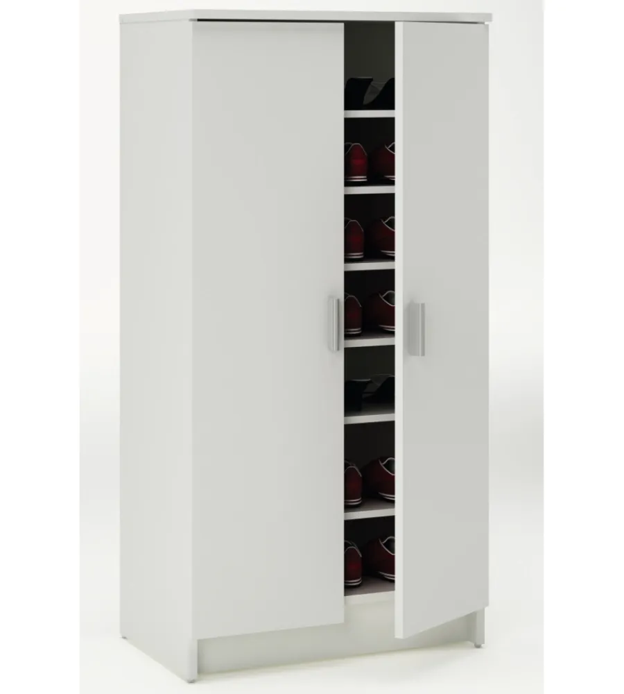 Scarpiere- Armadio scarpiera bianco con 2 ante, 54,6x35,3x108 cm