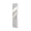 Sarmog Scarpiere|Armadio scarpiera bianco lucido con anta a specchio, 43x190x18 cm