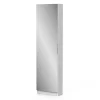 Scarpiere|Armadio scarpiera bianco con anta a specchio, 50x20x180 cm