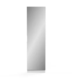 Scarpiere|Armadio scarpiera bianco con anta a specchio, 50x20x180 cm