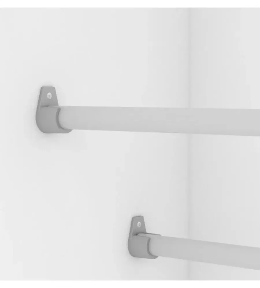 Scarpiere|Armadio scarpiera bianco con anta a specchio, 50x20x180 cm