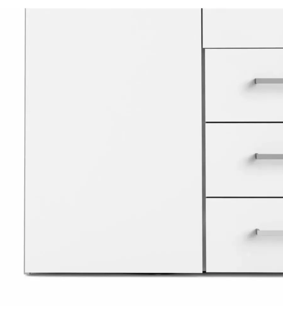 Discount Armadio "space" con 4 ante e 3 cassetti bianco, 154x49,5x200,4 cm Armadi